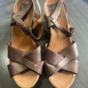 Clarks Dark Brown Leather Sandals